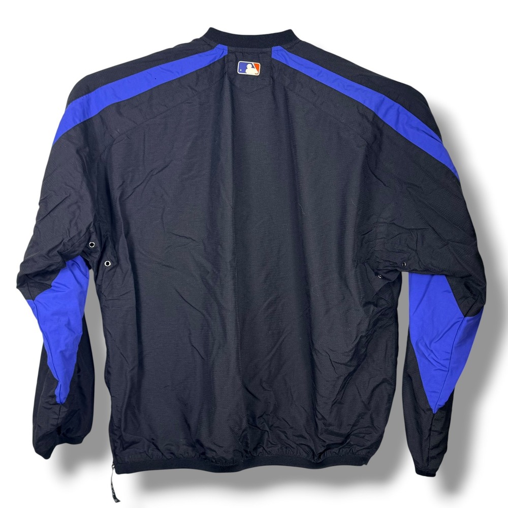 Vintage Majestic New York Mets MLB Jacket Mens L Black Dugout 1/4 Zip Baseball - Picture 3 of 16
